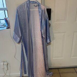 Elegant Blue Satin Robe